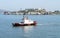 Tug Boat by the Alcatraz Island in San Francisco, California