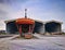 Tug boat view from astern at dry docked