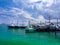 The tug boats alongside at pier