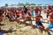 Tug War Men Beach Intense Competition Team