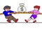 Tug of war for money