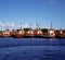 Tugboat fleet parked in the dock