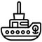 Tugboat icon, transportation related vector