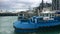 Tugboat mooring at Captain Cook Wharf in Ports of Auckland, New Zealand