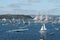 Tugs Guiding Tall Ship to Sea at the Tall Ships Festival, Falmouth, Cornwall