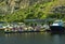 Tugs tied together. Towing boat. Port city of Niteroi, State of Rio de Janeiro.