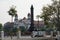 Tugu Muda monument with Lawang Sewu background in semarang city which was built in 1951