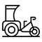 Tuktuk icon outline vector. Trishaw bike