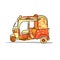 Tuktuk, motorbike asian taxi. Sketch for your design