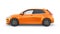 Tula, Russia. February 3, 2022: KIA Rio 2021. Orange Compact urban family hatchback. 3d illustrration.