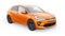 Tula, Russia. February 3, 2022: KIA Rio 2021. Orange Compact urban family hatchback. 3d illustrration.