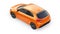 Tula, Russia. February 3, 2022: KIA Rio 2021. Orange Compact urban family hatchback. 3d illustrration.