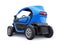 Tula, Russia. January 30, 2022: Renault Twizy ZE 2015: Blue Super compact electric city car for two passengers. 3D