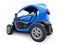 Tula, Russia. January 30, 2022: Renault Twizy ZE 2015: Blue Super compact electric city car for two passengers. 3D