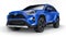 Tula, Russia. June 24, 2021: Toyota RAV4 SUV 2020 city blue car isolated on white background. 3d illustration.