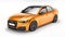 Tula, Russia. June 9, 2021: Orange Audi RS4 Quattro 2018 luxury stylish car isolated on white background. 3d rendering.