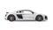 Tula, Russia. May 12, 2021: Audi R8 V10 Quattro 2016 white luxury stylish super sport car isolated on white background
