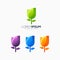 Tulip colorful logo design vector illustration