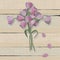 Tulip Easter Cross on a weathered wood background