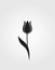 Tulip flower black silhouette. spring flower design element