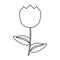 Tulip flower decoration easter thin line