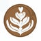 Tulip Heart Coffee Latte art Logo, Digital illustration