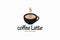 tulip latte art coffee vector logo icon