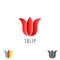 Tulip logo flower, mockup cosmetic spa simple emblem, creative beauty salon emblem
