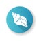 Tulip shell blue flat design long shadow glyph icon