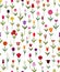 Tulip varieties flat seamless pattern. Garden flower and house p