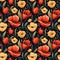 tulip watercolor seamless pattern background