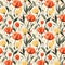 tulip watercolor seamless pattern background