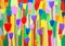 Tulips. Abstract color painting. Hand-drawn illustration.