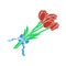 Tulips Bouquet Icon With Tied Bow