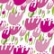 Tulips color vector seamless pattern