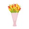 Tulips Flower Bouquet In Tall Flower Vase, Flower Shop Decorative Plants Assortment Item Cartoon Vector Illustration