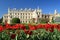 Tulips in front of Lednice Castle