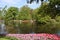 Tulips and lake view, Keukenhof Gardens, Holland