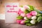 Tulips with message saying Best wishes for Mother\'s Day in German