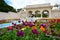 Tulips and other colorful flowers blooming in the Indian Char Bagh Garden in Hamilton Gardens