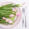 Tulips on plate