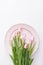 Tulips on plate
