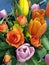Tulips and roses beautiful bouquet