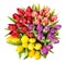 Tulips with water drops. Spring flowers bouquet