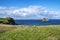 The Tulm Island, Duntulm Bay and the castle ruins on the Isle of Skye - Scotland