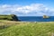 The Tulm Island, Duntulm Bay and the castle ruins on the Isle of Skye - Scotland