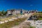 TULUM, MEXIO - FEB 29, 2016: Tourists visit the ruins of the ancient Maya city Tulum, Mexi