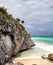 Tulum rocks on the ocean, Mexico