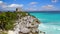 Tulum ruins in Caribbean sea at Mayan Riviera