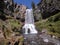 Tumalo Falls from the bottom of a waterfall. Central oregon